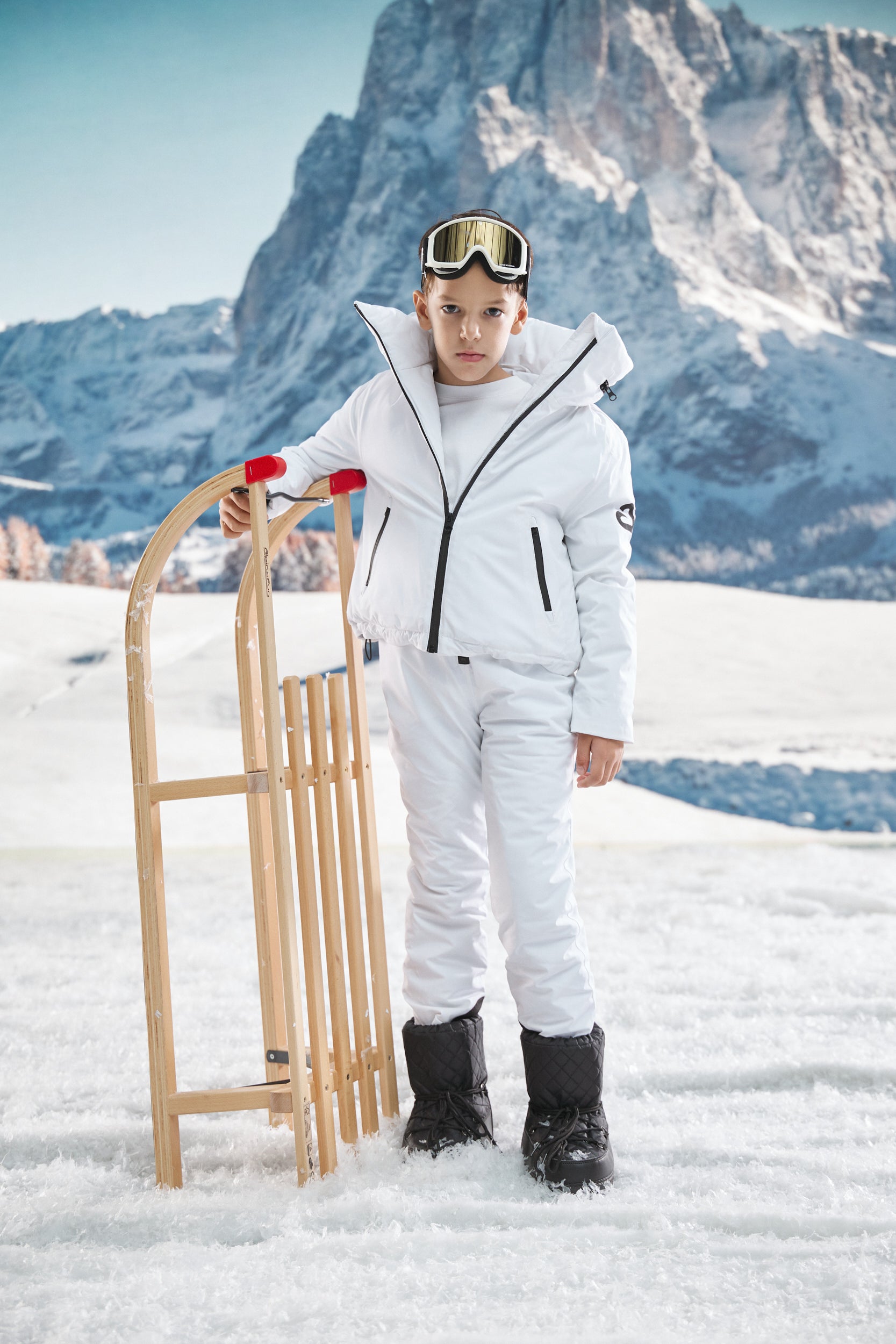 Salopeta ski copii alba Abenia Bogas