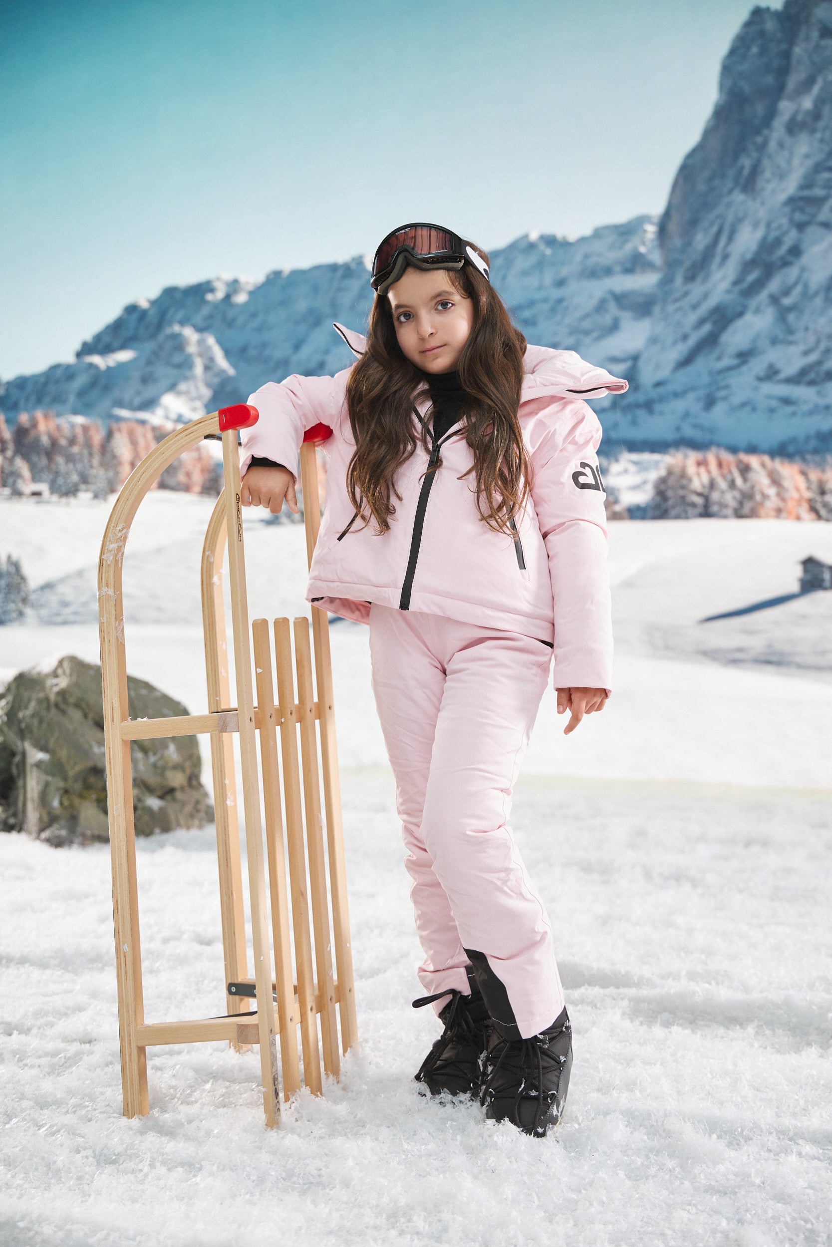 Salopeta ski copii roz Abenia Bogas